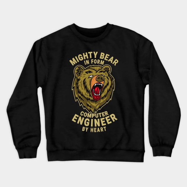 Computer Engineer Mighty Bear Design Quote Crewneck Sweatshirt by jeric020290